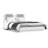 Cadre de lit avec LED sans matelas blanc 140x190 cm 