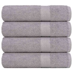Serviettes de douche 4 pcs gris 70x140 cm 360 g/m² 100% coton 