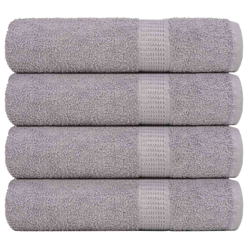 Serviettes de douche 4 pcs gris 70x140 cm 360 g/m² 100% coton 