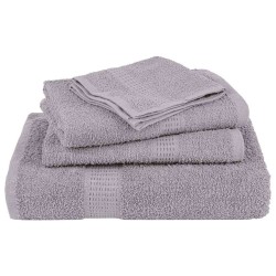 Serviettes de douche 4 pcs gris 70x140 cm 360 g/m² 100% coton 