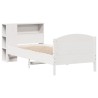Lit bibliothèque sans matelas blanc 100x200 cm bois pin massif 