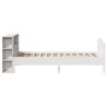 Lit bibliothèque sans matelas blanc 100x200 cm bois pin massif 