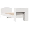 Lit bibliothèque sans matelas blanc 100x200 cm bois pin massif 