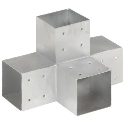 Connecteur de poteau Forme en X Métal galvanisé 101x101 mm 