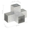 Connecteur de poteau Forme en X Métal galvanisé 101x101 mm 