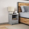 Armoire de chevet et lumières LED sonoma gris bois d'ingénierie 