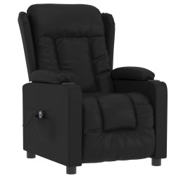 Fauteuil inclinable électrique Noir Similicuir 