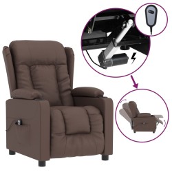 Fauteuil inclinable électrique Marron Similicuir 