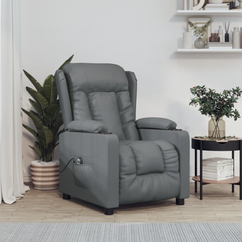Fauteuil inclinable électrique Gris Similicuir 