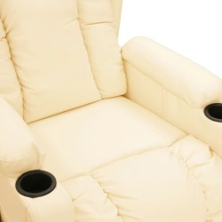 Fauteuil inclinable électrique Crème Similicuir 