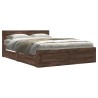 Cadre de lit et tête de lit sans matelas chêne marron 120x190cm 