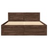 Cadre de lit et tête de lit sans matelas chêne marron 120x190cm 