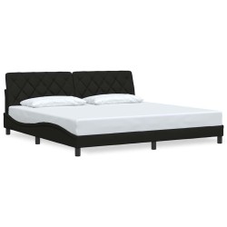Cadre de lit sans matelas noir 200x200 cm tissu 