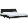 Cadre de lit sans matelas noir 200x200 cm tissu 