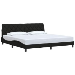 Cadre de lit sans matelas noir 200x200 cm tissu 