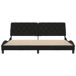 Cadre de lit sans matelas noir 200x200 cm tissu 