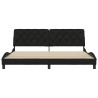 Cadre de lit sans matelas noir 200x200 cm tissu 