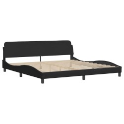 Cadre de lit sans matelas noir 200x200 cm tissu 