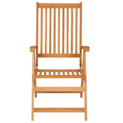 Chaises de jardin lot de 2 et coussins à carreaux gris Teck 