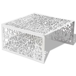 Table basse argentée Design géométrique Aluminium  