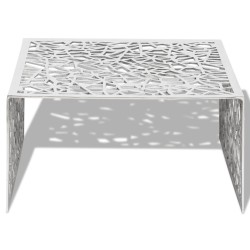 Table basse argentée Design géométrique Aluminium  
