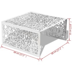 Table basse argentée Design géométrique Aluminium  
