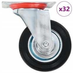 32 pcs Roulettes pivotantes 100 mm 