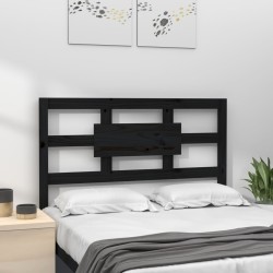 Tête de lit Noir 80,5x4x100 cm Bois massif de pin 