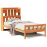 Lit bibliothèque sans matelas cire marron 90x190 cm pin massif 