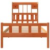Lit bibliothèque sans matelas cire marron 90x190 cm pin massif 