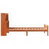 Lit bibliothèque sans matelas cire marron 90x190 cm pin massif 