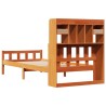 Lit bibliothèque sans matelas cire marron 90x190 cm pin massif 