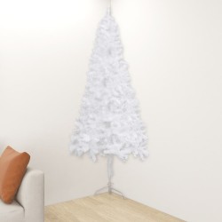 Sapin de Noël artificiel d'angle Blanc 210 cm PVC  