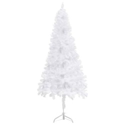 Sapin de Noël artificiel d'angle Blanc 210 cm PVC  