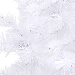 Sapin de Noël artificiel d'angle Blanc 210 cm PVC  