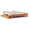 Cadre de lit sans matelas cire marron 200x200cm bois pin massif 