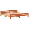 Cadre de lit sans matelas cire marron 200x200cm bois pin massif 