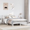 Cadre de lit avec tête de lit sans matelas blanc 150x200 cm 
