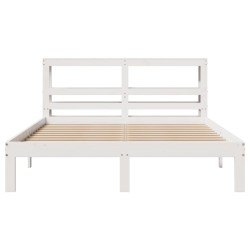 Cadre de lit avec tête de lit sans matelas blanc 150x200 cm 