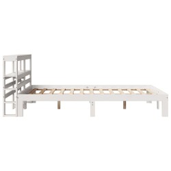Cadre de lit avec tête de lit sans matelas blanc 150x200 cm 