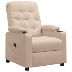 Fauteuil inclinable électrique Crème Tissu 