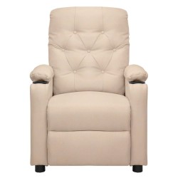 Fauteuil inclinable électrique Crème Tissu 