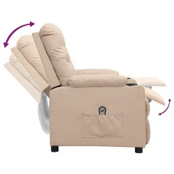 Fauteuil inclinable électrique Crème Tissu 