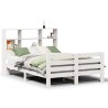 Cadre de lit sans matelas blanc 140x190 cm bois de pin massif 