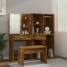 Ensemble de coiffeuse avec LED Chêne fumé Bois d'ingénierie 