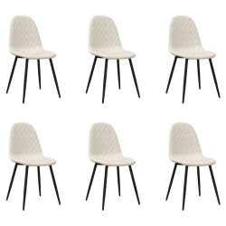 Chaises à manger lot de 6 blanc crème velours 