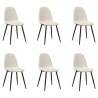 Chaises à manger lot de 6 blanc crème velours 