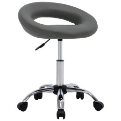 Chaise de travail roulante Gris Similicuir 