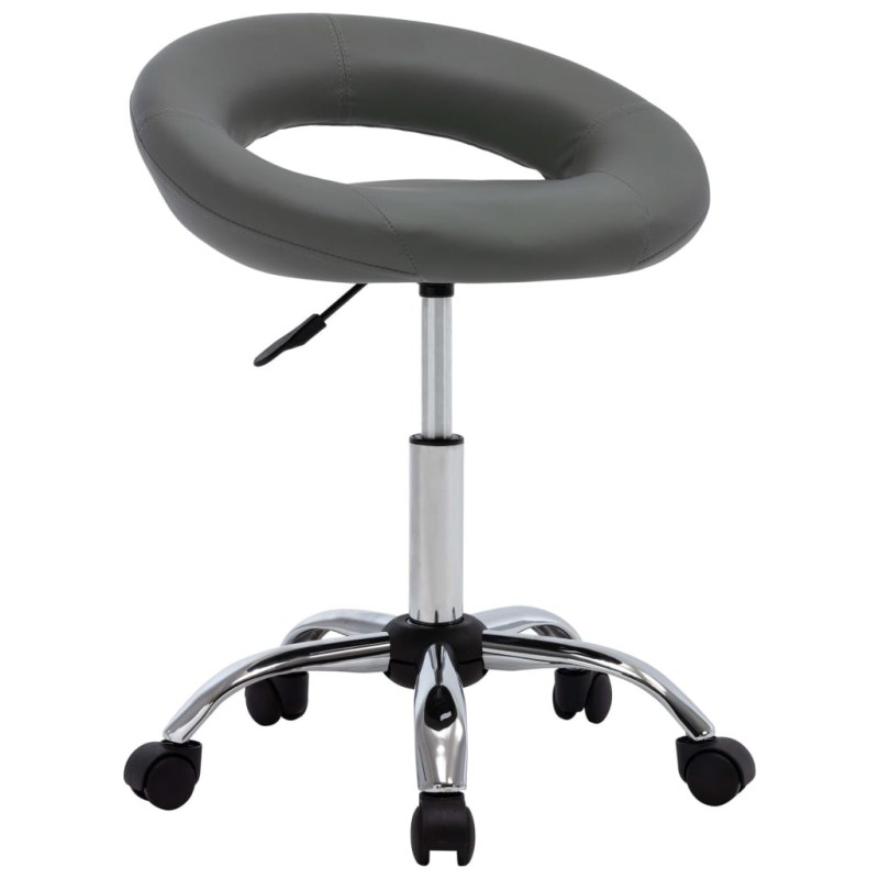 Chaise de travail roulante Gris Similicuir 