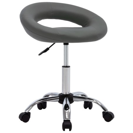 Chaise de travail roulante Gris Similicuir 